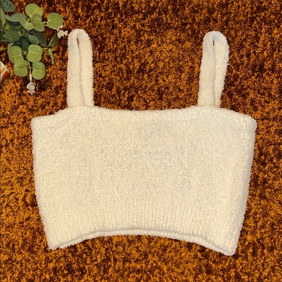 Love Change Tops - Chic Cream Women's Fuzzy Crop Top